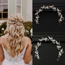 Wedding crystal flower head with lead and female bride queen party wedding bride hair accessories Jewellery band gifts 240430