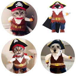 Dog Apparel Puppy Novelty Clothes Funny Pet Cat Cosplay Pirate Costume For Small Medium Dogs Cats Halloween Creative Supplies Pug H240506