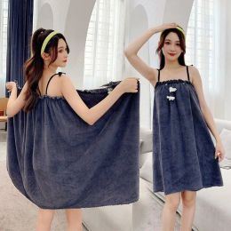 Dresses Women Absorbent Wearable Bath Towel Soft Mircofiber Swimming Beach Towel Blanket Sauna Shower Towel Suspenders Nightdress Dress