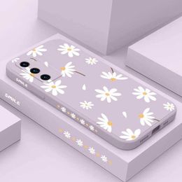 Cell Phone Cases Plain Daisies Phone Case For Huawei P40 P50 P30 P20 Pro Lite Nova 5t Y7A Mate 40 30 20 Pro Lite Liquid Silicone Cover