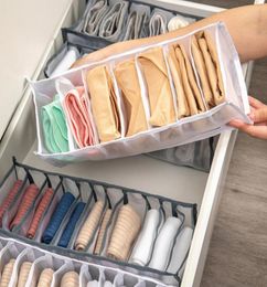 Rangement Underwear Bra Organiser 7 Grids Storage Box For Socks Scarfs Home Separated Foldable Drawer Dormitory Closet Drawers5773691