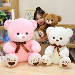 35 cm niedliche Seidenbänder Teddybär Plüsch große Kawaii Umarmung Bären Plüsch Spielzeugpuppen Valentinstag Geschenke für Mädchen Geburtstagsgeschenke