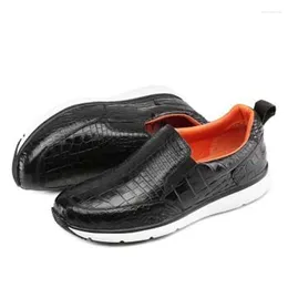 Casual Shoes VVbrown Men Crocodile Male Business Fashion Leisure Round Head Set Foot