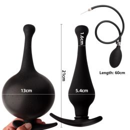 Toys Long Firm Head Iatable Anal Butt Plug with Detachable Pump for Man Woman Gay Anus Vagina Expander P Spot Prostate Massager