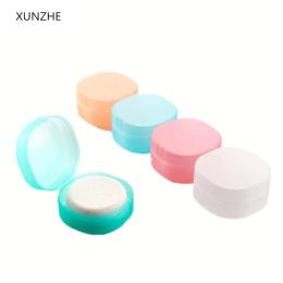 Set XUNZHE Round transparent plastic soap box Sponge soap holder Home Bathroom Accessories Set Soap edition fashion soap box