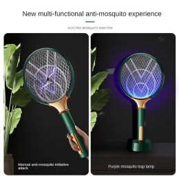 Zappers 3000V Electric Flies Swatter Killer With UV Light USB Rechargeable LED Lamp Summer Mosquito Trap Racket Anti Insect Bug Zapper