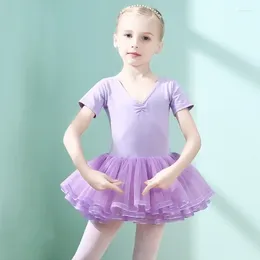 Stage Wear Girls Ballet Dress Children's Training Skirt Kids Costume Leotard For Gymnastics Tutu Classical Dance Clothes Short Long Sleeve