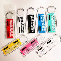 wholesale Mini Ruler Calculator Solar Energy Calculators Portable Student Pocket Calculator Multifunction Rulers Office School Supplies ZZ