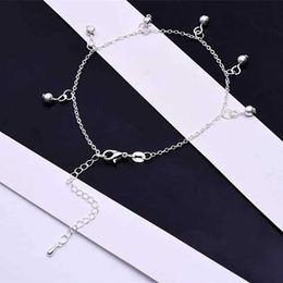 Anklets 2023 New Frosted Ball Female Anklets Chain Barefoot Sandals Foot Jewellery Silver Plated Foot Ankle Bracelets For Women Gifts