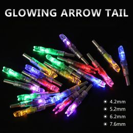 Arrow 6Pcs/lot New Style Automatical Releasedactivated Led Lighted Archery Arrow Nock Tail Fit for 4.2/5.2/6.2/7.6mm Arrow Shaft