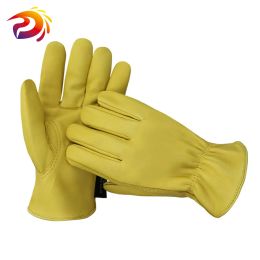 Gloves Work Gloves Full Leather Driving gloves Men For Motorcycle Gardening Safety Protective Fruit Picking