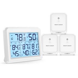 Gauges ORIA Digital Hygrometer Thermometer Indoor Outdoor Thermometer Wireless Temperature and Humidity Gauge Monitor with 3 Sensors
