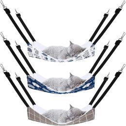 Houses Cat Hanging Hammock with Adjustable Straps DoubleSided Pet Cage Hammock Hanging Bed Resting Sleepy Pad for Small Animals Pets