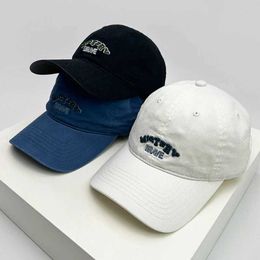 Ball Caps New Men Women Korean Retro Letter Embroidery Baseball Hats Versatile Breathable Sunshade Snback Cs Fashion Outdoor Travel J240506