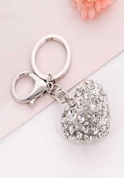 Metal 3D Cute LoveHeart Handbag Fashion RhinestoneCrystal Charm Purse Bag Car Key Keyring Keychain MomloverGift Accessories G11667915