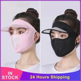 Summer Cycling Caps Sunscreen Breathable Women Ice Silk Cap Dust-proof Adjustable Detachable Riding Mask Caps Cycling Equipment