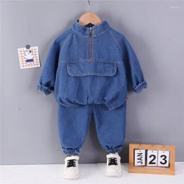 Clothing Sets Spring Baby Boys Set Fashion Denim Suit For Girls Kids Sweatshirt Trousers Autumn Clothes 1 2 3 4 5Y Children Tracksuit