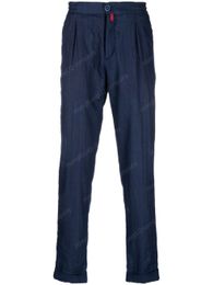 Pantaloni da uomo kiton pantaloni a gamba affusolata per uomo blu navy lunghi casual