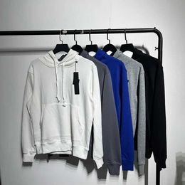 Men's Hoodies Sweatshirts 2024 Basic Design Winter Chest Small Patch Embroidered Hoodie Mens Street Clothing French Terry Hoodie Mens Sweatshirt Q240506