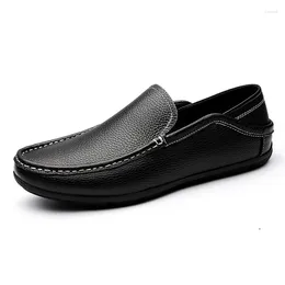 Casual Shoes Genuine Leather Men Italian Loafers Moccasins Slip On Men's Flats Breathable Male Driving Lightweight