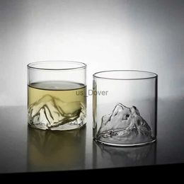 Tumblers Small Transparent Glass Coffee Cup Mountain Whisky Heat Resistant Tea Drink Milk Juice Cups Drinking Glasses H240506 04JI