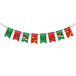 Banner Flags 2.8M Garland Christmas Banners Santa Claus Banner Snowman Elk Flag Xmas Trees Banners Decor 2022 Merry Christmas Decor For Home