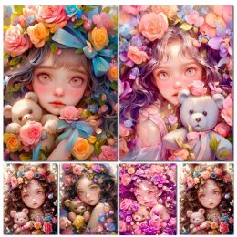Stitch Diamond Painting New Collection 5D Embroidery Color Rose Girl Doll Rhinestones Mosaic Cross Stitch Set Handicraft Full DIY A830