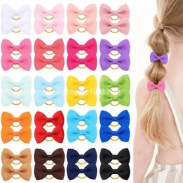 candy Colour Bows scrunchie Baby Nylon Bowknot hairbands Handmade Soft flower bows hair tie Infant Hair Accessories