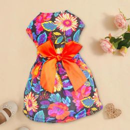 Dog Apparel Beautiful Princess Dress Cotton Pet Summer Soft Up Puppy Bowknot Floral