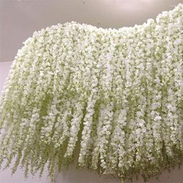 Decorative Flowers 20PCS/10PCS Artificial Silk Wisteria Flower Fake Hanging Plant Vine For Garden Party Wedding Home Decoration