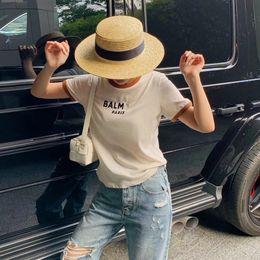 t shirt women designer t shirt women tops balm fashion brand letter embroidery womens Slim Fit short sleeved breathable fabric