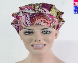 Pink Paisley Scrub Caps Nurses Cap And Printed Cotton Cap Long Hair Bouffant Hat4310414