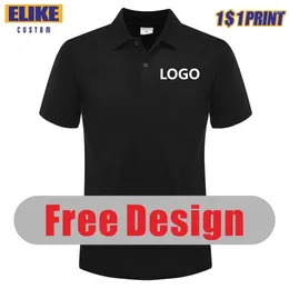 Men's Polos Elike Summer Causal Polo Shirt Custom Logo Printed Text Image Brand Embroidery Personal Design Breathable Man And Woman Top