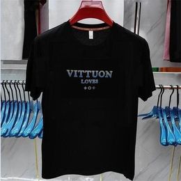 New 2024 Designers Mens Fashion t shirt Famous Brands Men Clothing Black White Tees Cotton Round Neck Short Sleeve Women's Casual Hip Hop Streetwear Tshir M-5XL