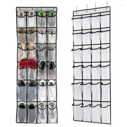 Storage Boxes Wall-mounted Bag Shoes Hanging Rack Saver Mesh Space Door Pouch Items Behind Pockets Sundries 24 Organizer Closet Shoe