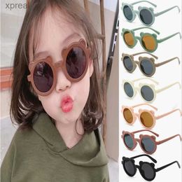 Sunglasses New Cute Cartoon Bear Sunglasses Childrens Round Sunglasses Boys and Girls Retro Sunglasses Fashion Glasses WX