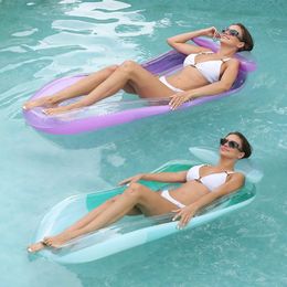 1pc Gradient Inflatable Water Floating Bed Portable Comfortable Lounge Chair Hammock for Beach Swimming Pool Party 240506
