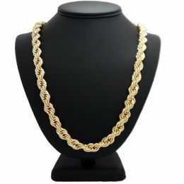 Hip Hop Rope Chain Necklace 14k Gold Plated 10mm 24 inch 2510