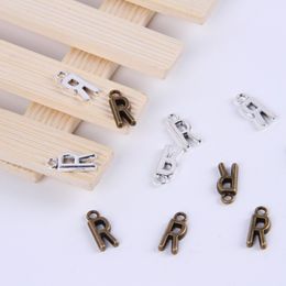 2015New fashion antique silver copper plated metal alloy hot selling A-Z Alphabet letter R charms floating 1000pcs lot #018x 294G
