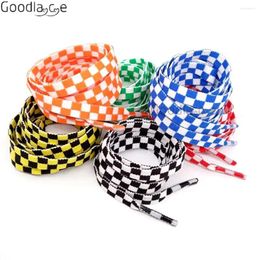 Shoe Parts Good Quality Flat Lace Plaid Chequered Style Shoelace For Boots Shoes 140 CM