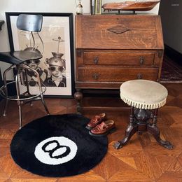 Carpets Floor Carpet Foot Mat Round Billiard Ball Black Bedroom Bedside Blanket Rugs Living Room Home Accessary Decoration