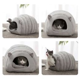 Cat Beds Furniture Cat Bed Warm Sleeping Pouch Pet Sleeping Bag Lovely Cats House Nest for Small Dog Mat Bag Cave Kittens Kennel Pets Accessories