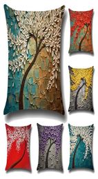 Cushion Cover Vintage Flower Pillow Case Mural Yellow Red Tree Wintersweet Cherry Blossom Home Decorative Throw Pillow Cover3402680