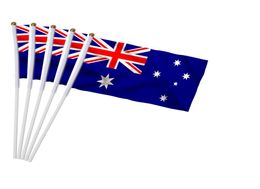 Australia Flag 21X14 cm Polyester hand waving flags Australia Country Banner With Plastic Flagpoles4897600