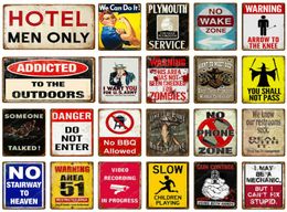 No Wake Zone Metal Tin Signs Danger Do Not Enter Vintage Wall Plate For Pub Bar Club Home el Decor Retro Art Poster Factory who9426673