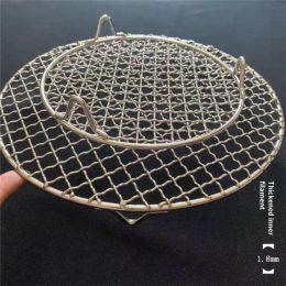 Grills Barbecue Grate Non Stick Bbq Mesh With Legs Baking Net Kitchen Gadgets Grilling Mat Round Barbecue Mesh Cooking Tools