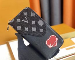 Wallets Mens designer wallets luxurys ZIPPY VERTICAL purses classic flowers letter denim long card holders highquality male fashion heart