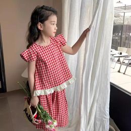Clothing Sets Girls Suit 2024 Summer And Simple Korean Style Kids Doll Shirt Baby Casual Shorts Foreign Children Two-piece Set Clothes