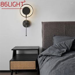 Wall Lamp 86LIGHT Modern Brass LED 3 Colors Vintage Creative Black Bed Sconce Light For Home Bedroom Living Room Decor