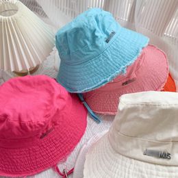 Kvinnors vintage ruffled fiskare hatt vår sommarpar sol hatt mode bowler cap män skugga fiskare hatt med vindtäta remmar